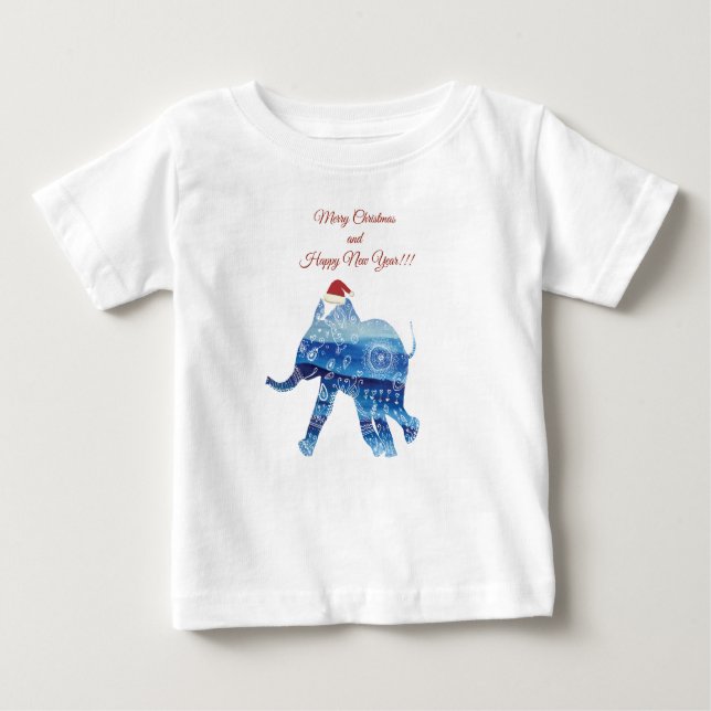 Cute Elephant Helgdag Baby Shirt T (Framsida)