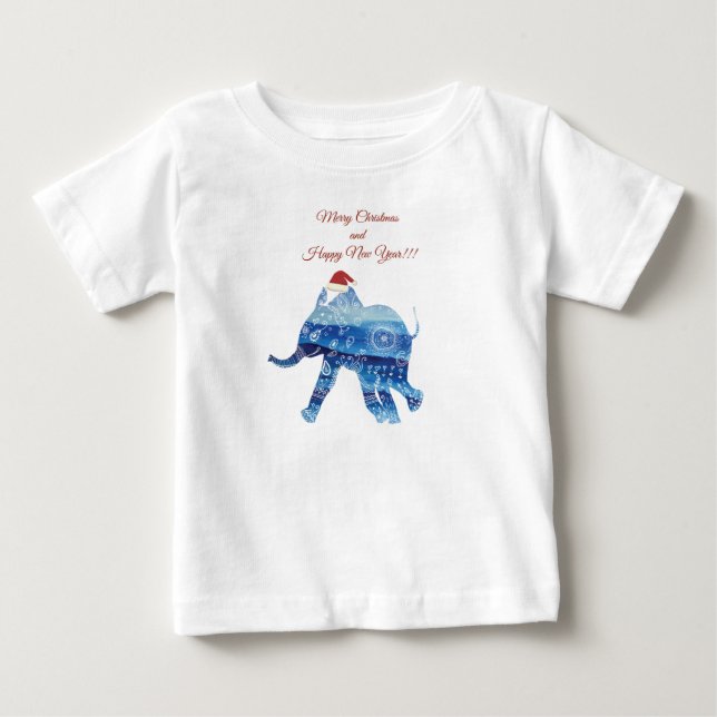 Cute Elephant Helgdag Baby Shirt T Shirt (Framsida)