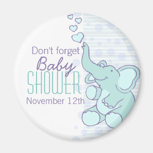 Cute Elephant-hjärtan, babyduschmagnet Magnet