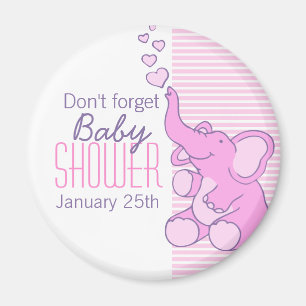 Cute Elephant-hjärtan, babyduschmagnet Magnet