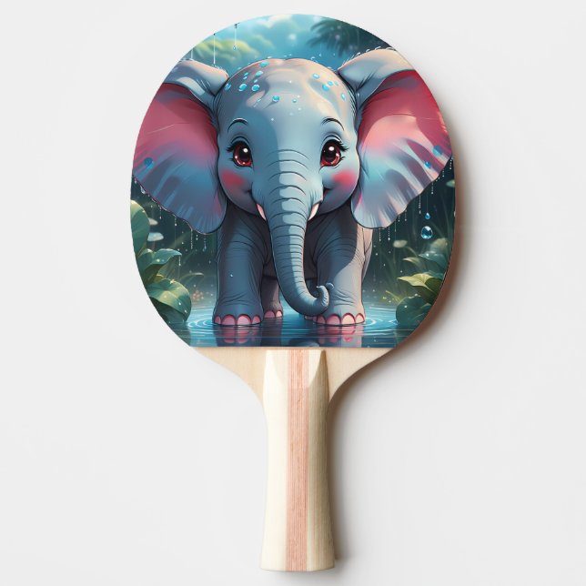 Cute Elephant i Rain Pingisracket (Framsidan)