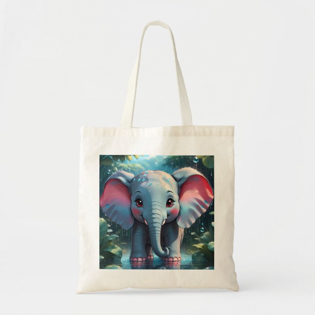 Cute Elephant i Rain Tygkasse (Framsidan)