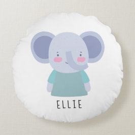 Cute Elephant Illustration - Anpassade Rund Kudde