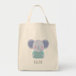 Cute Elephant Illustration - Anpassade Tote Bag Tygkasse