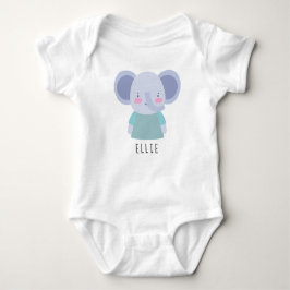 Cute Elephant Illustration - Anpassadet Namn T Shirt
