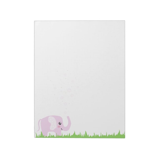 Cute elephant in girly rosa & lila anteckningsblock (Roterad)