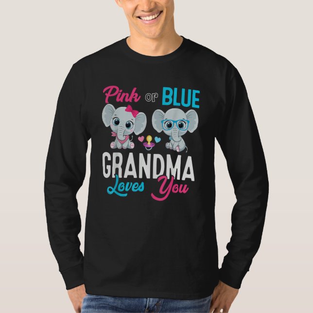 Cute Elephant Keeper Of The Gender Grandma Loves Y T Shirt (Framsida)
