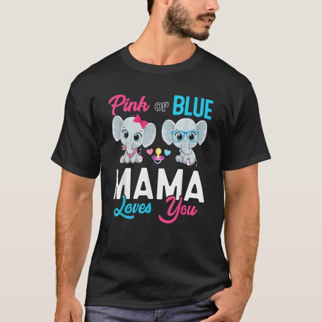 Cute Elephant Keeper Of The Gender Mama Loves You  T Shirt (Framsida)