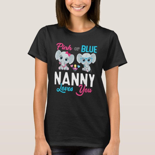 Cute Elephant Keeper Of The Gender Nanny Loves You T Shirt (Framsida)