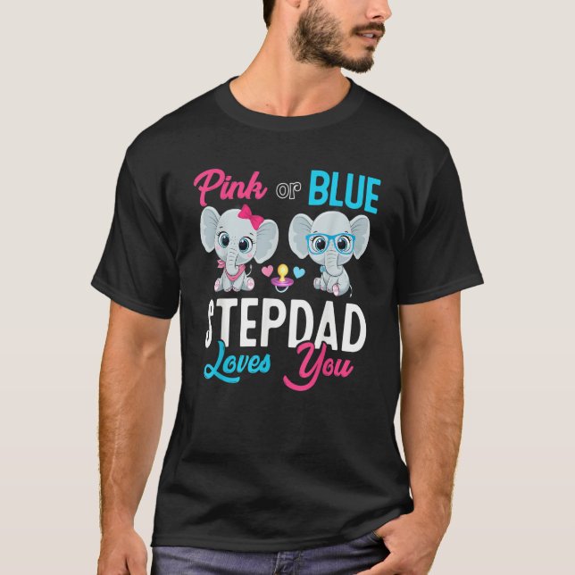 Cute Elephant Keeper Of The Gender Stepdad Loves Y T Shirt (Framsida)