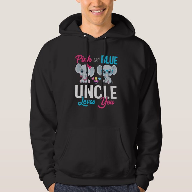 Cute Elephant Keeper Of The Gender Uncle Loves You Hoodie (Framsida)