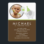 Cute Elephant Kids Photo Födelsedagsfest Inbjudningar<br><div class="desc">Anpassa den här adminta födelsedagsfest inbjudan till ditt barns foto. Art © Cocoa Studio</div>