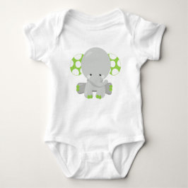 Cute Elephant, Little Elephant - Grönt Grått T Shirt