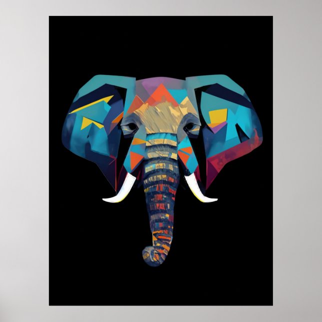 Cute Elephant Low poly-illustration Poster (Framsidan)