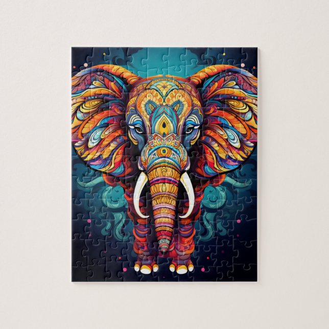 Cute Elephant Mandala Pussel (Vertikal)