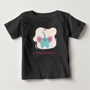 Cute Elephant med alltid Tittar text T Shirt