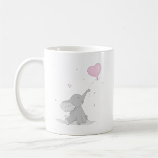 Cute Elephant med ballonbabystövel Kaffemugg