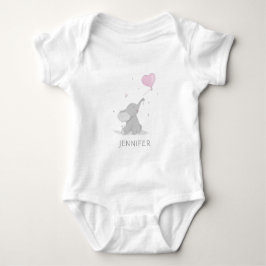 Cute Elephant med Balloon Namn T Shirt