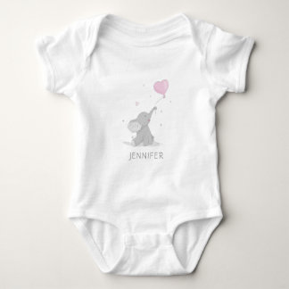 Cute Elephant med Balloon Namn T Shirt