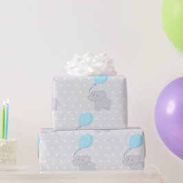 Cute Elephant med Balloon Presentpapper