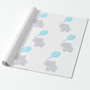 Cute Elephant med Balloon Presentpapper