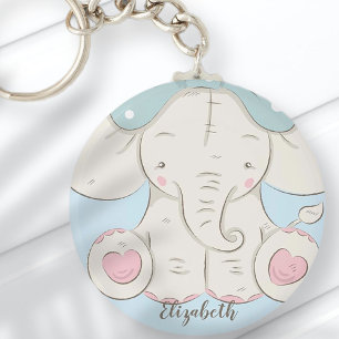 Cute Elephant med ett fack för att lägga till di Nyckelring