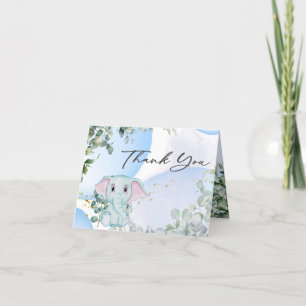 Cute Elephant med Eucalyptus Bubble Baby Shower Tack Kort