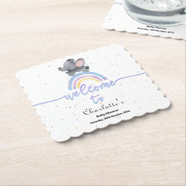 Cute Elephant med färgstark regnbågsskugga Underlägg Papper