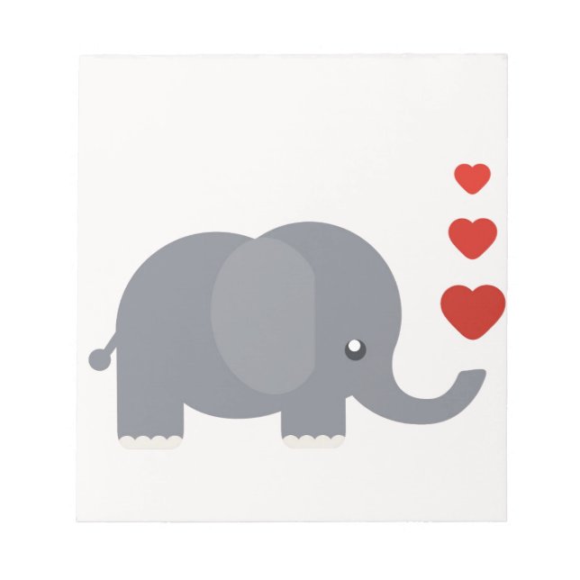Cute elephant med hjärta och horor kärlek anteckningsblock (Framsida)