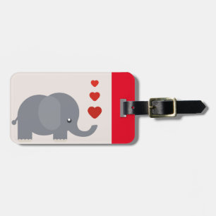Cute elephant med hjärta och horor kärlek bagagebricka