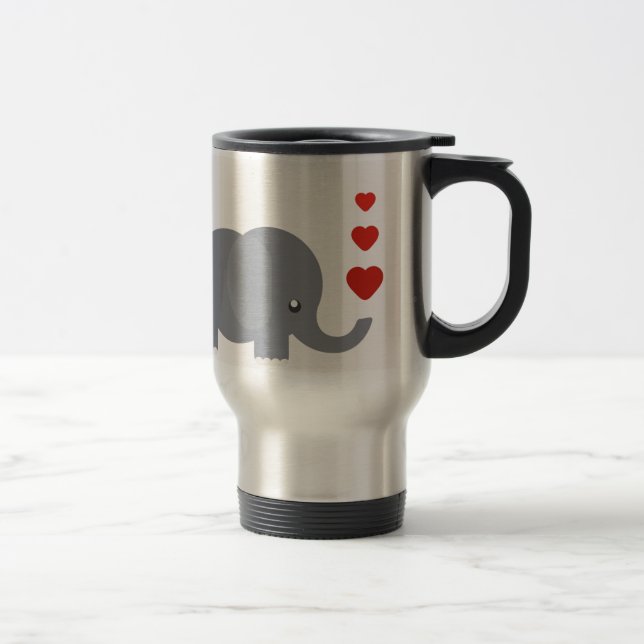 Cute elephant med hjärta och horor kärlek resemugg (Höger)