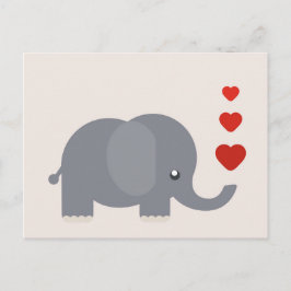 Cute elephant med hjärta och horor kärlek vykort