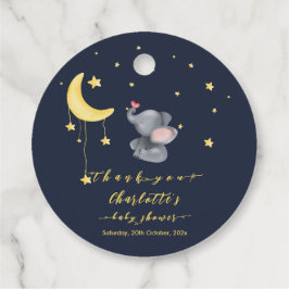 Cute Elephant med lilla fjäril-babyskor Gåvor Etiketter