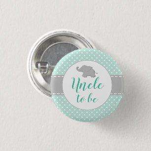 Cute Elephant Mint Grönt Baby Shower farbror att v Knapp