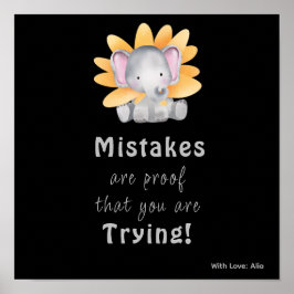 Cute elephant Motivational anpassningsbar poster