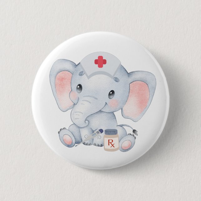 Cute Elephant Nurse Knapp (Framsida)