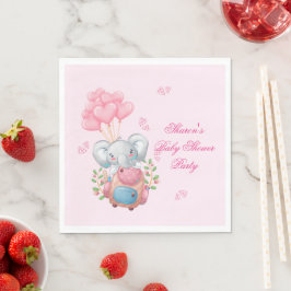 Cute Elephant och Balloon Baby Shower Pappersserve Pappersservett