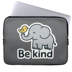 Cute elephant och fågeldekal laptop fodral