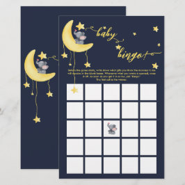 Cute Elephant och Little Butterfly Baby Bingo Game