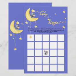 Cute Elephant och Little Butterfly Baby Bingo Game