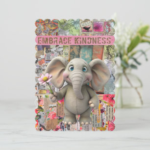 Cute Elephant och Mouse Greeting Card Inbjudningar