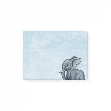 Cute Elephant på Blue Post IT Notes