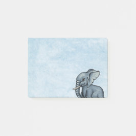 Cute Elephant på Blue Post IT Notes Post-it Block