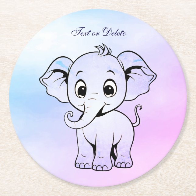 Cute Elephant Papper Underlägg (Framsidan)