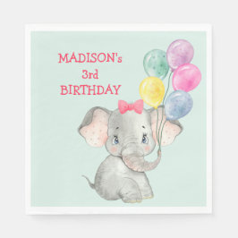 Cute Elephant Party Balloons Birthday Pappersservett