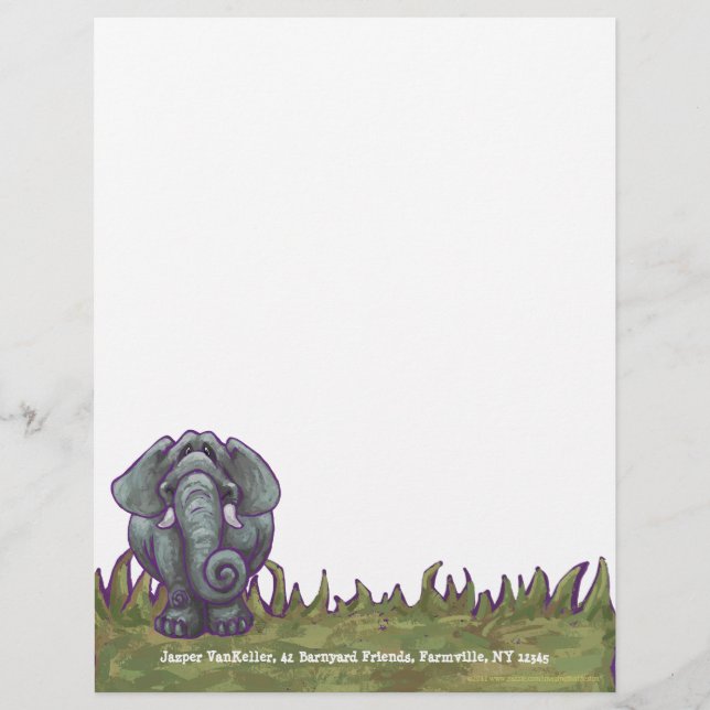 Cute Elephant Personal Letterhead (Framsida)
