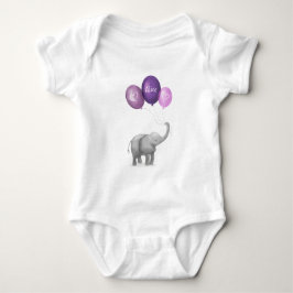 Cute elephant personlig baby-kroppsdräkt (lila) t shirt