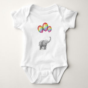 Cute elephant personlig baby-kroppsdräkt (regnbåge t shirt