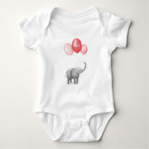 Cute elephant personlig baby-kroppsdräkt (rosa)