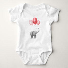 Cute elephant personlig baby-kroppsdräkt (rosa) t shirt